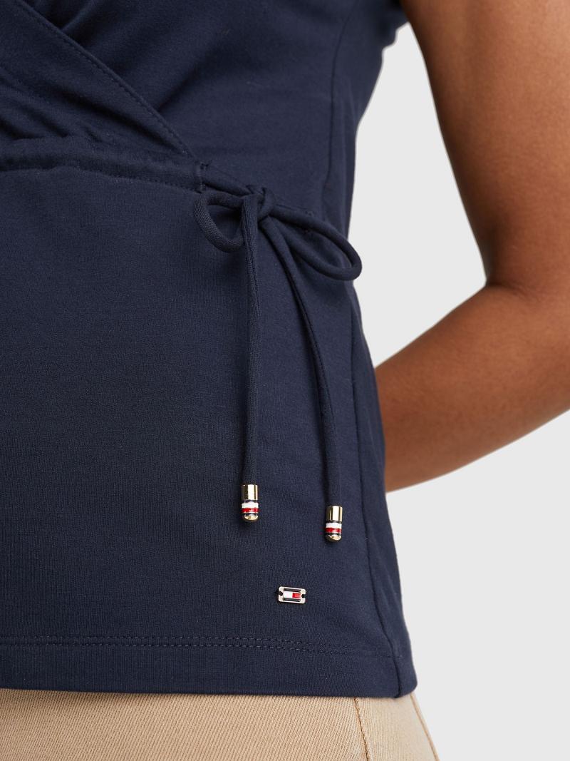 Női Tommy Hilfiger Viscose Wrap Felsők Kék | HU 512XYU